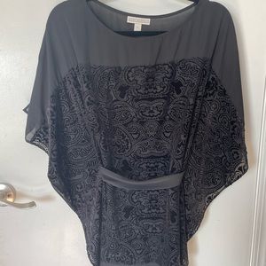 Velvet detail kaftan style tunic
